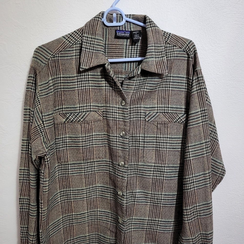Patagonia Organic Cotton Plaid Shirt Size Medium